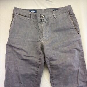 Mason's Em's New York Edition Grey Plaid Glen Check Stretch Trousers Mens Smooth